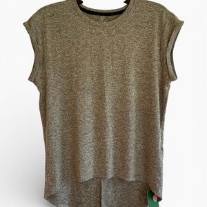 Halara Play It My Way Athleisure Top Women NWT Md Grey High Low Hem Keyhole Back